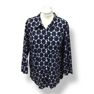 Alfred Dunner Women’s Plus Gauzy 3/4 Sleeve Geometric Print Button Up Shirt 3X